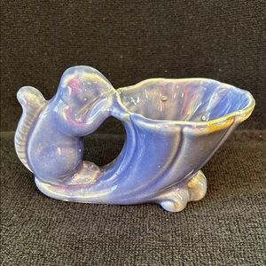 Haeger Blue Royal Squirrel and Cornucopia Vase or Planter